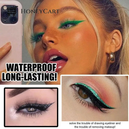 2022 New Reusable Eyeliner And Eyelash Stickers Green / Only Buy 1 Eye