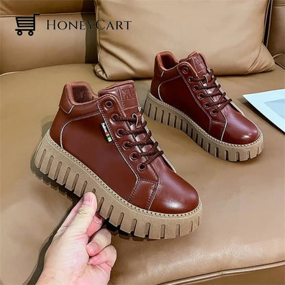 2022 Popular Thick Sole Low-Cut Boots Brown / Us 4/Uk 2/Eu 35 Shoes