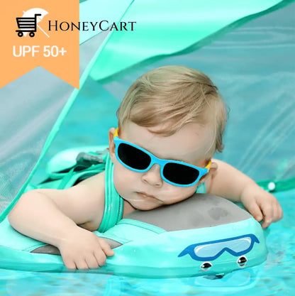 2022 Smart Swim Trainer Baby Airless Float Ring With Upf50+ Canopy Kids Toys