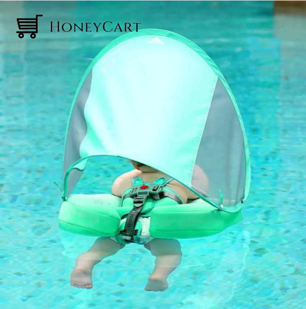 2022 Smart Swim Trainer Baby Airless Float Ring With Upf50+ Canopy Kids Toys