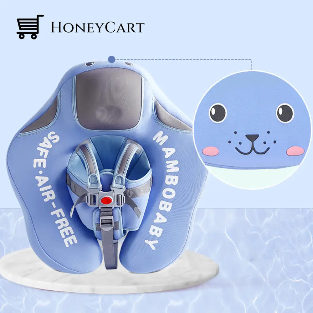 2022 Smart Swim Trainer Baby Airless Float Ring With Upf50+ Canopy Without Roof / Blue Sea Lion Kids