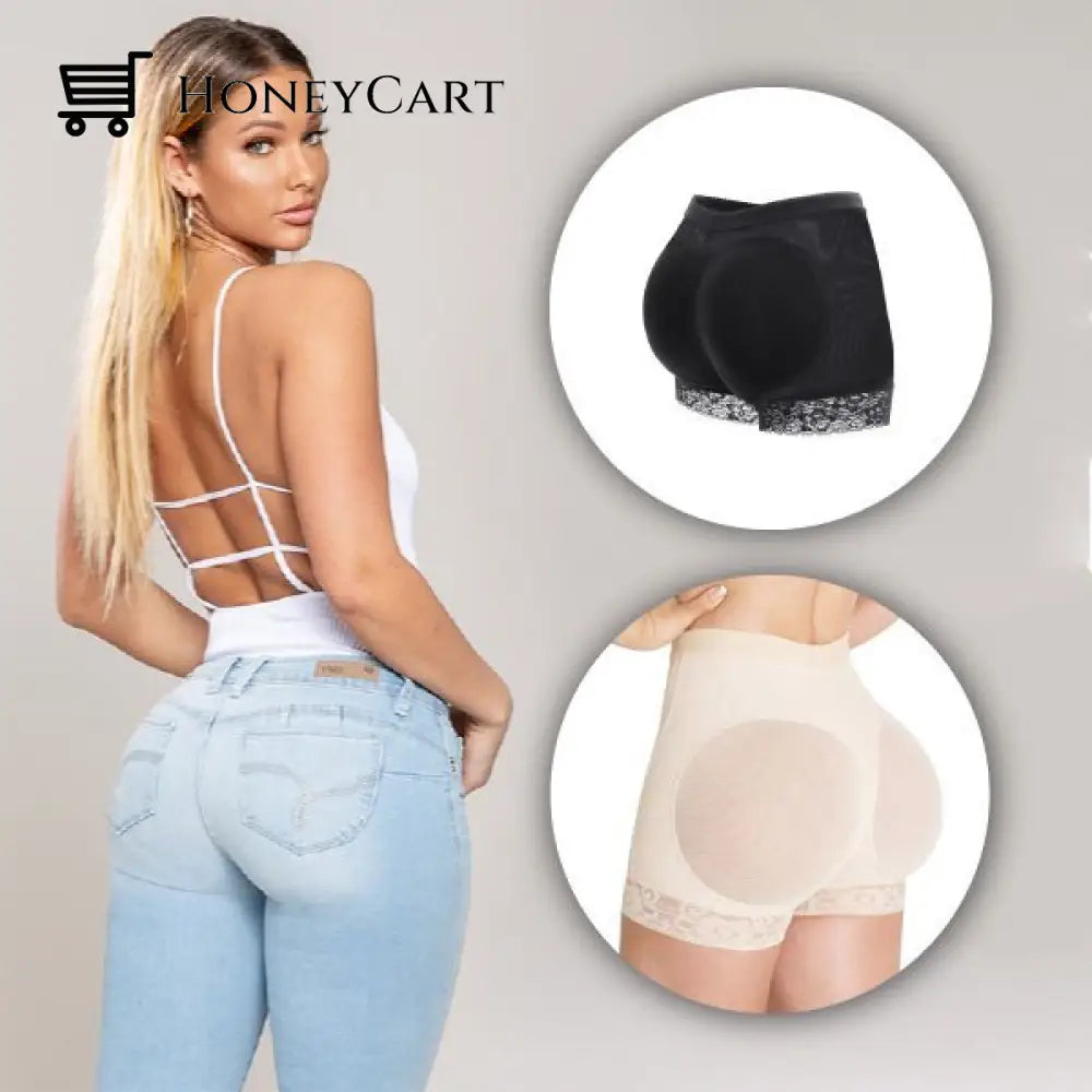 2022 Summer Butt Lifter Shorts Beige+Black / S