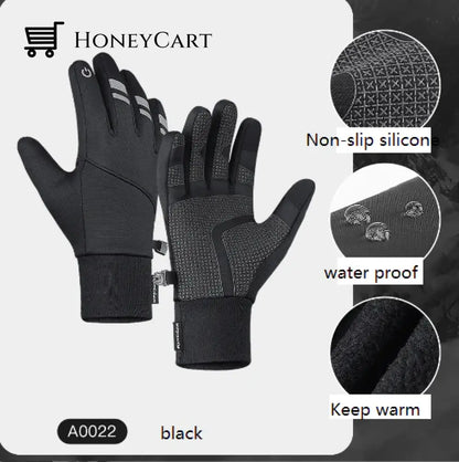 2022 Touchscreen Winter Gloves A0022-Black / S Tool