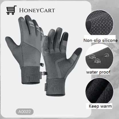 2022 Touchscreen Winter Gloves A0022-Grey / S Tool