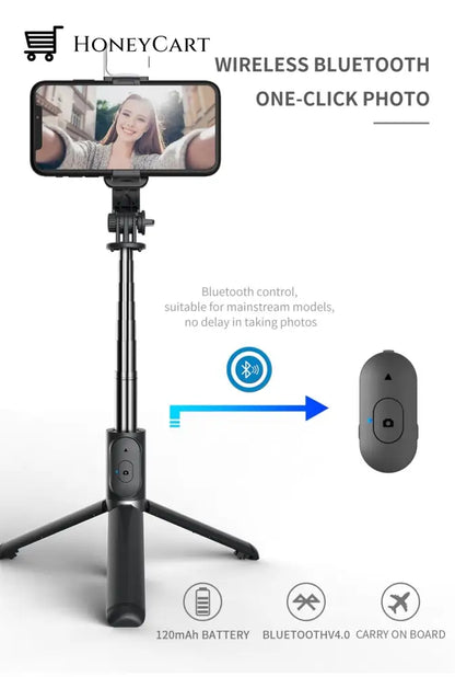 2023 New All In One Expandable Portable Iphone Tripod Selfie Stick
