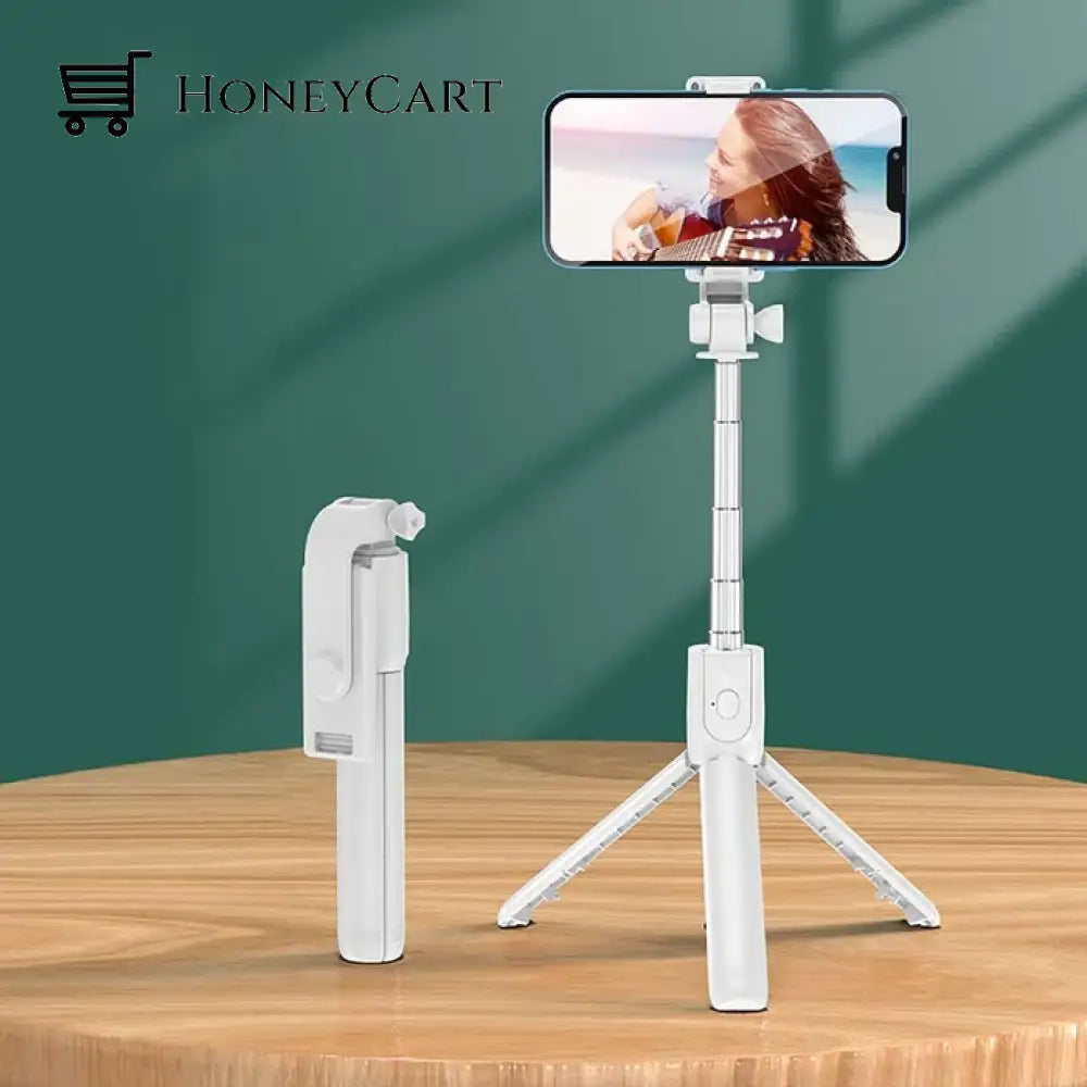 2023 New All In One Expandable Portable Iphone Tripod Selfie Stick White / Standard Edition