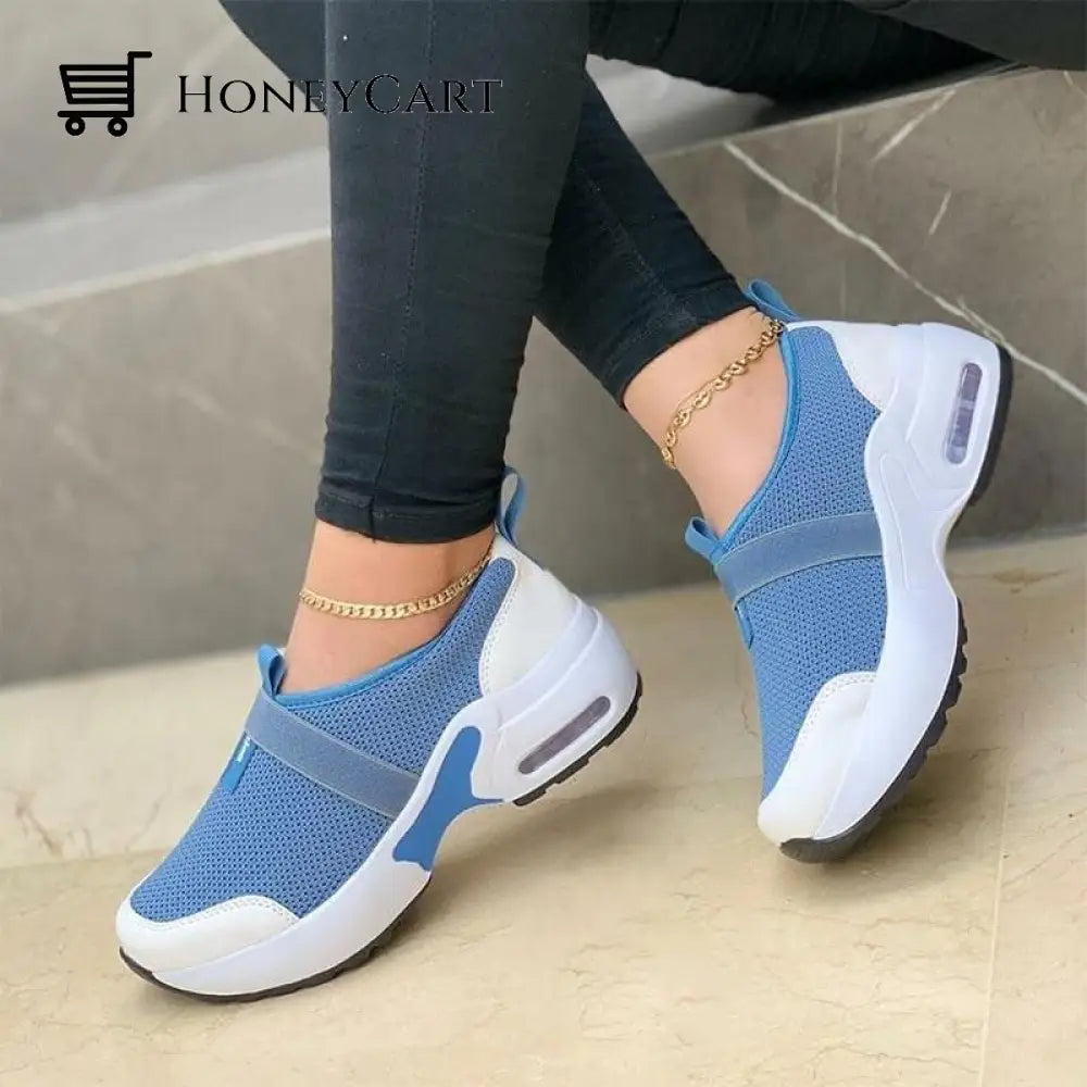 2023 New Thick Bottom Slope Heel Casual Womens Shoes Light Blue / Us-5 Orthopedic & Sandals