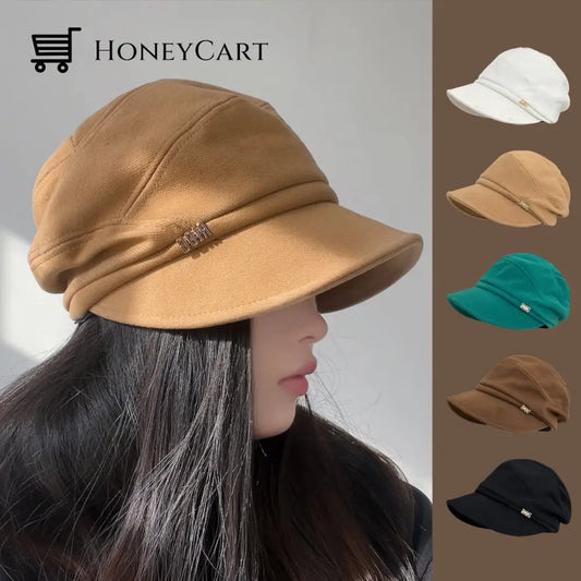 2023 New Women Newsboy Cabbie Beret Cap Khaki Tool
