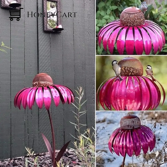 2023 Outdoor Flower Bird Feeder Spring Decoration Pink