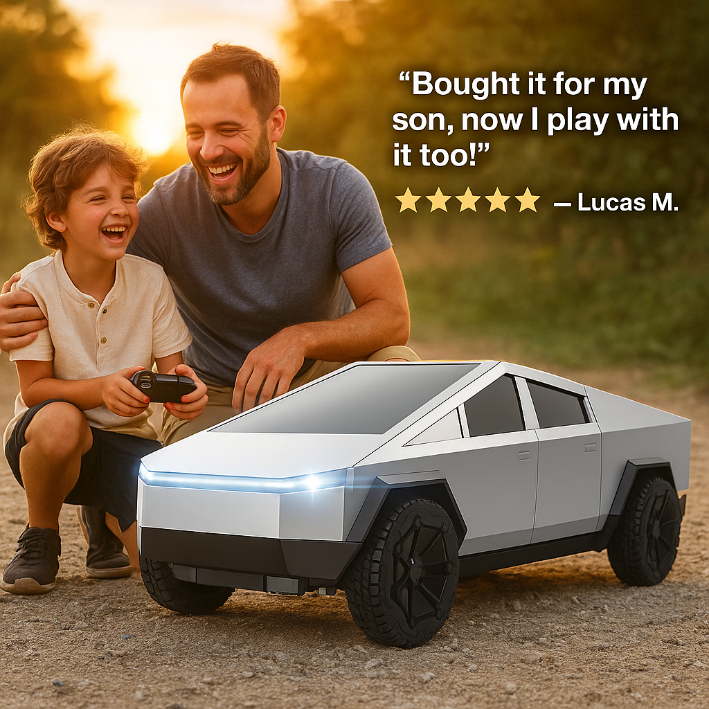 Tesla CyberTruck Remote Control Alloy Car Toy - 1:24 Scale Electric Vehicle Model for Kids & Adults, Perfect for Indoor & Outdoor Play