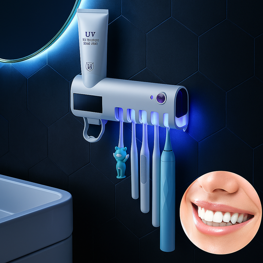 UV Toothbrush Sanitizer | 3-in-1 Sterilizer, Holder & Toothpaste Dispenser for Bacteria-Free Dental Health