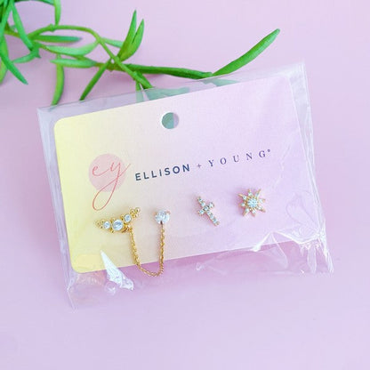 Be The Shine Linked Earrings Set Of 3