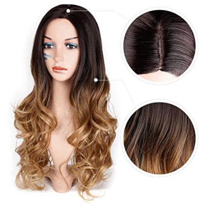 Women's Wigs Hot Selling Wigs Rose Mesh Headgear Gradient Brown Curly Hair