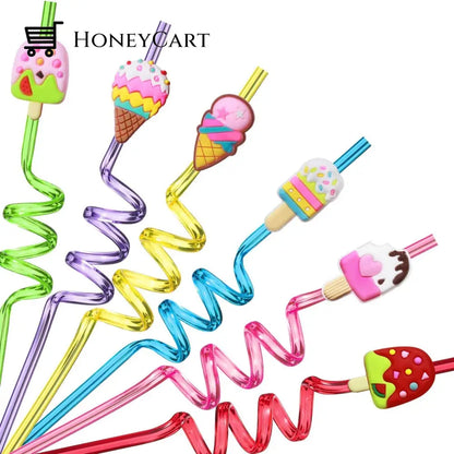 24-Pack: Reusable Ice Cream Straws For Birthday Party Supplies Wine & Dining