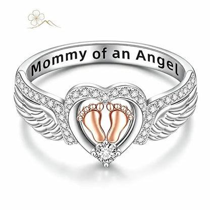 Sparkling Heart Memorial Ring for Mothers