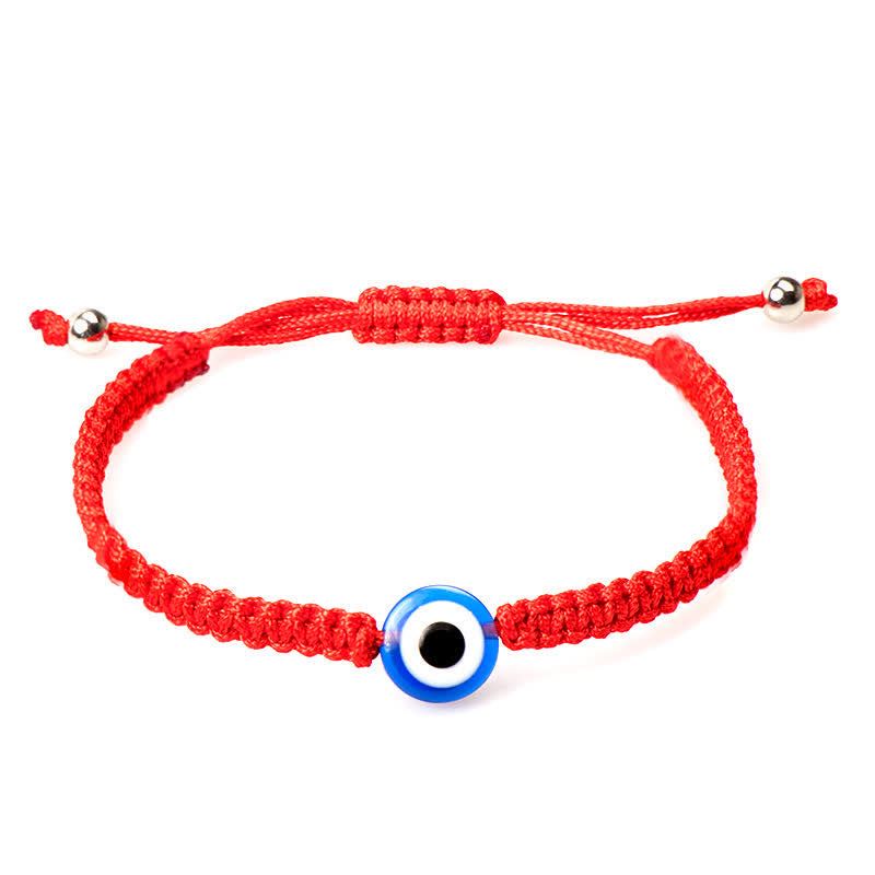 Evil Eye Seven Knot Red String Protection Bracelet (4 Pieces)