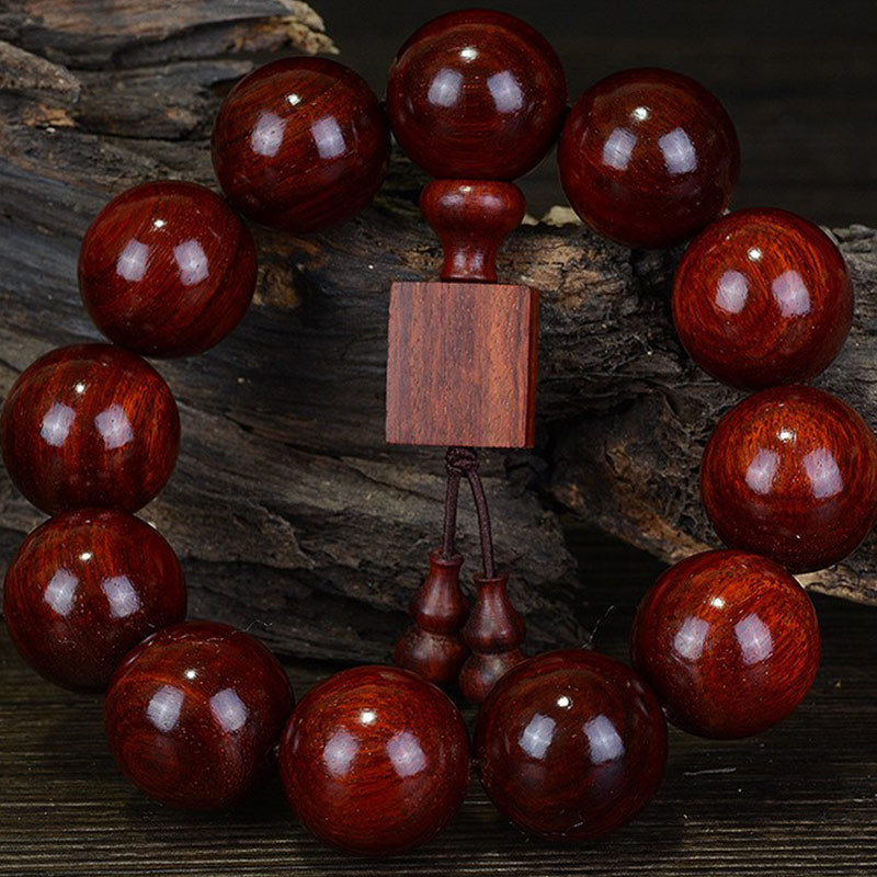 Tibetan Small Leaf Red Sandalwood Serenity Bracelet