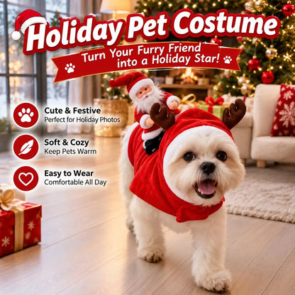 Santa Rider Dog Costume – Dog Christmas Outfit