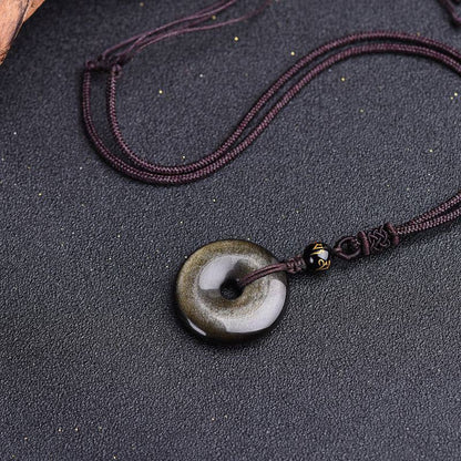 Tibetan Obsidian Protection Necklace