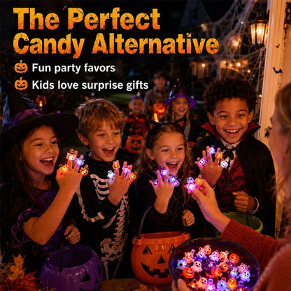 Halloween Light-Up Rings – 50 Packs