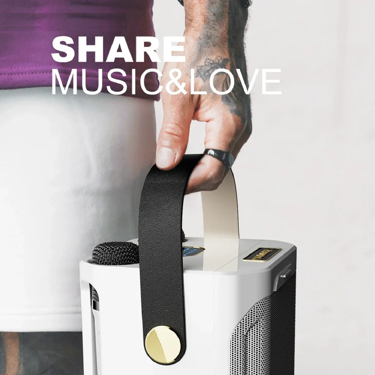 Portable High Power Karaoke Bluetooth Speaker | 100W, Dual Microphones & Perfect for Parties, Camping & Outdoor Gatherings