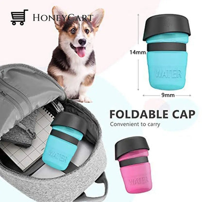 2In1 Foldable Travel Pet Water Bottle Bowl Mats