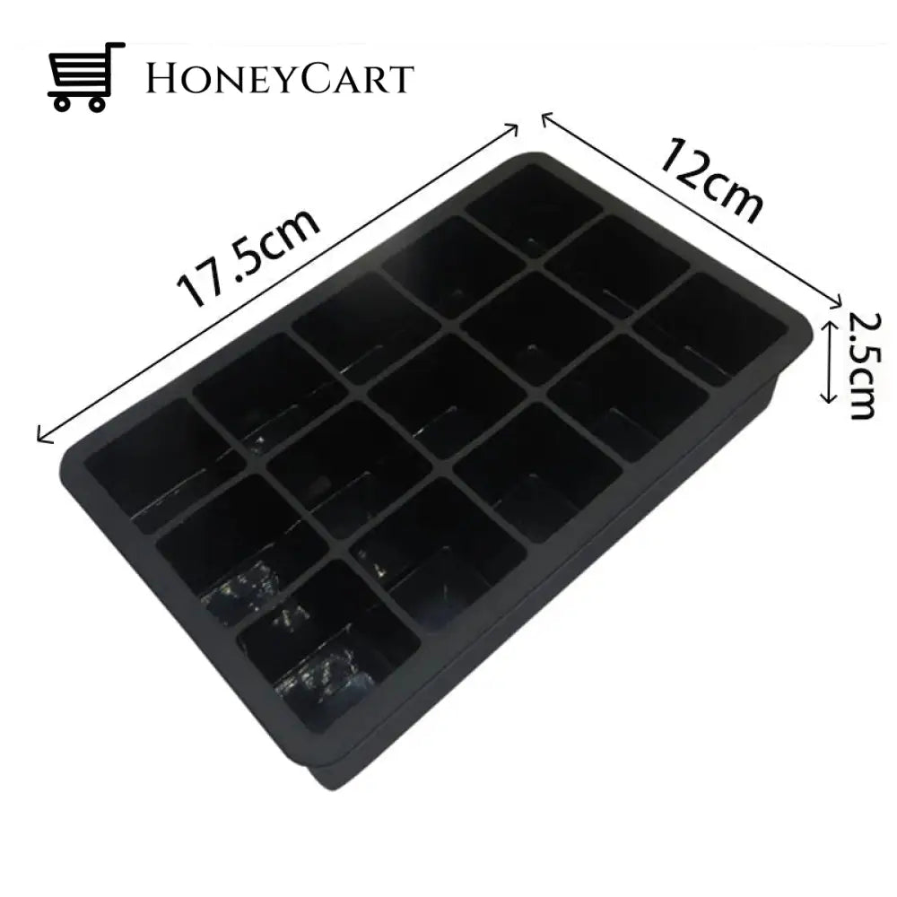 2Pcs Grid Big Ice Tray Mold 15 Grid- Black
