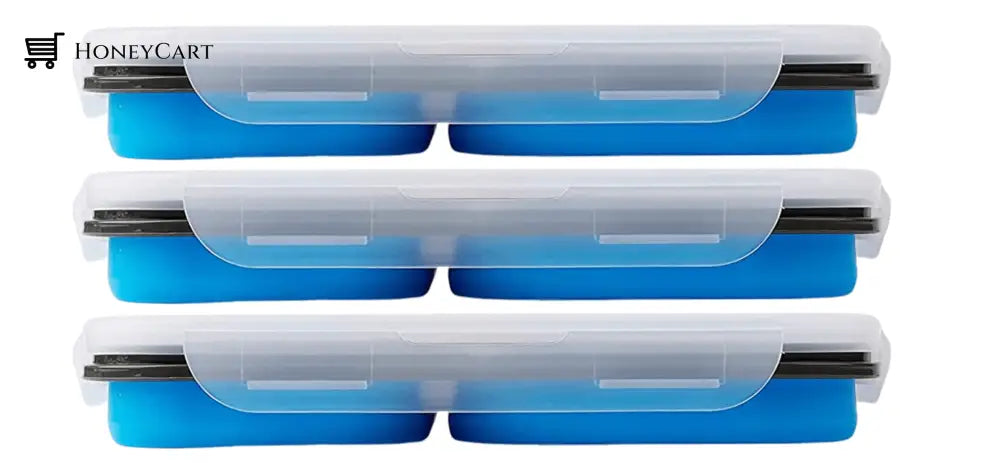 3 Pack | Blue Collapsible Meal Container Storage