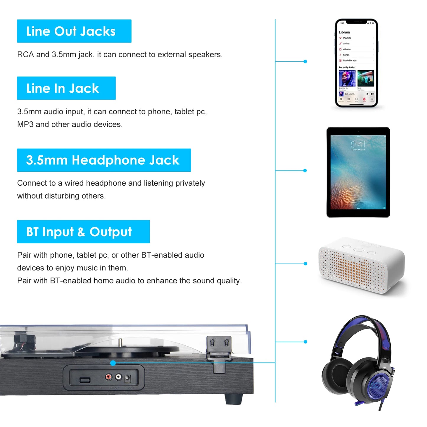 Bluetooth Vinyl Record Player