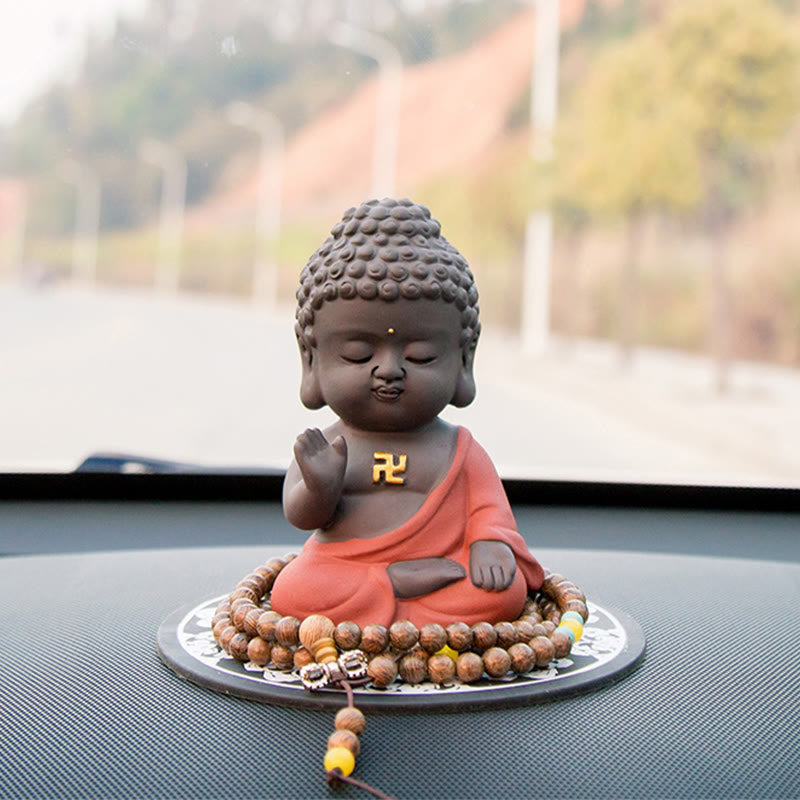 Small Buddha Purple Clay Home Desk Decoration Home Decor