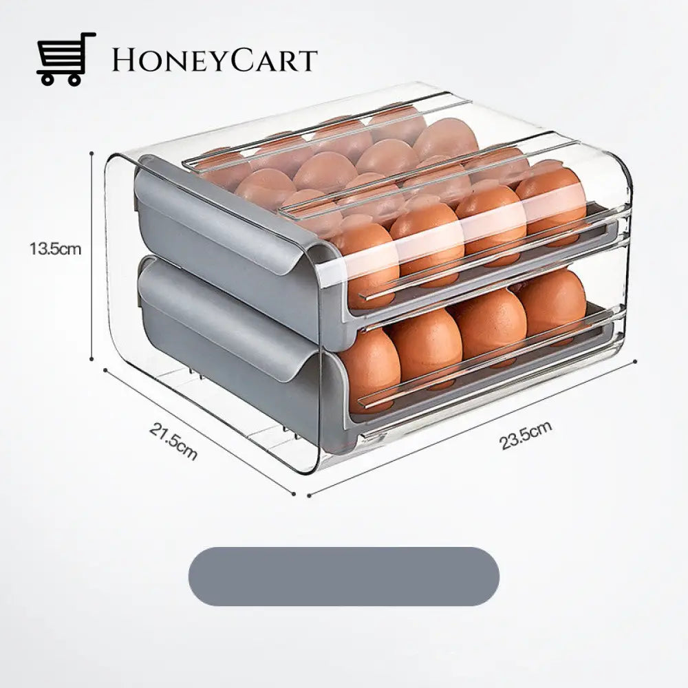 32 Grids Egg Storage Box Grey Plastic