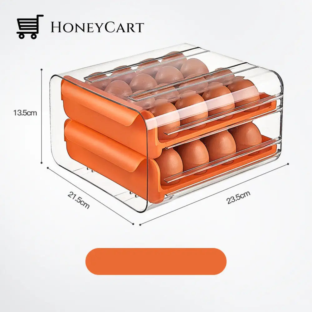 32 Grids Egg Storage Box Orange Plastic