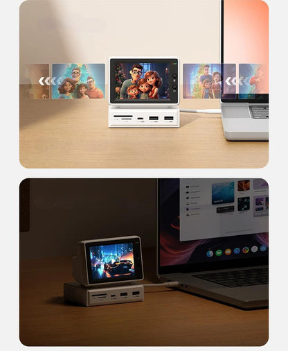 3.5-Inch IPS Mini Screen Retro PC – The Ultimate CPU, RAM, and HDD Data Monitor for Your Laptop, PC, or MacBook with Convenient USB-C Hub!