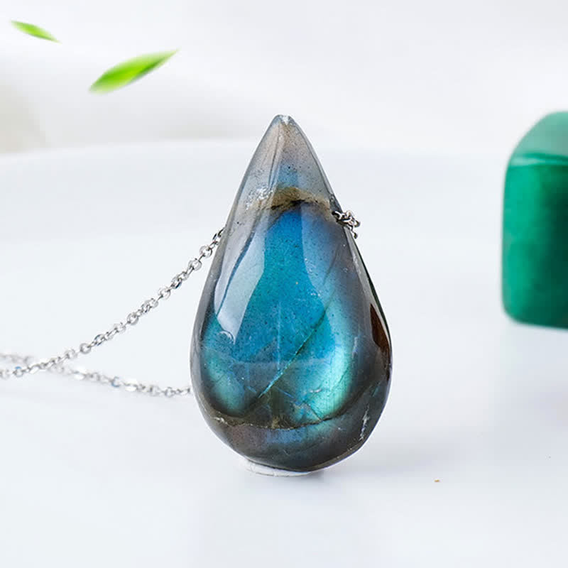 Labradorite Water Drop Healing Necklace