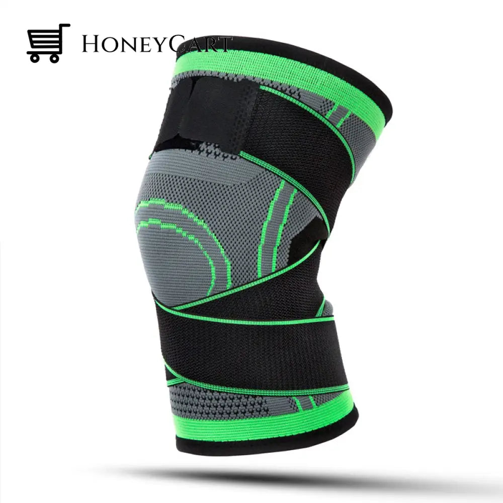 360 Compression Knee Brace Black+Green / S