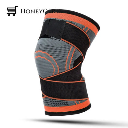 360 Compression Knee Brace Black+Orange / S