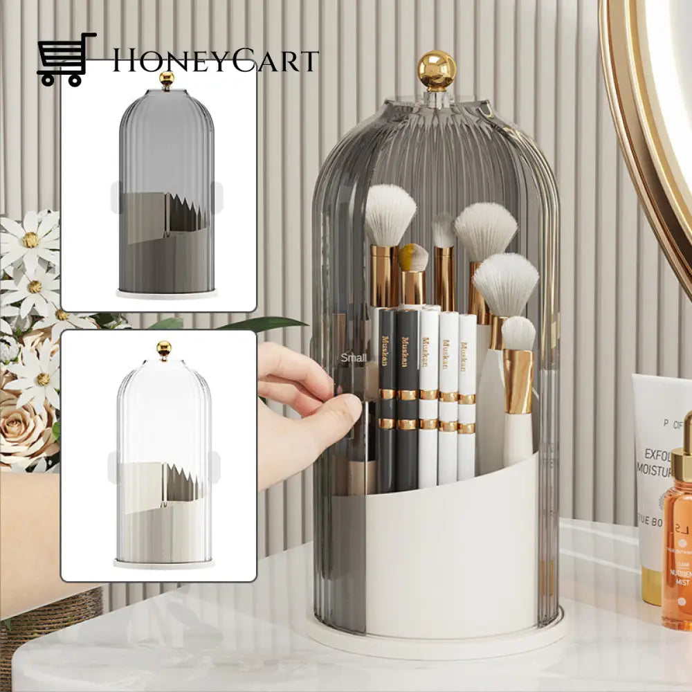 360° Rotating Makeup Brush Organizer Box