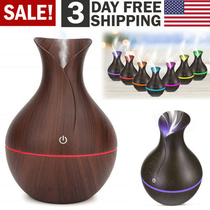 Ultrasonic Humidifier Oil Diffuser Air Purifier Aromatherapy with LED