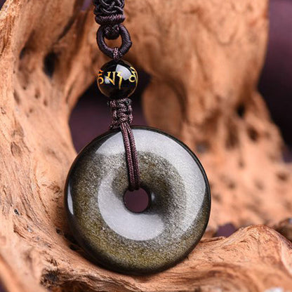 Tibetan Obsidian Protection Necklace