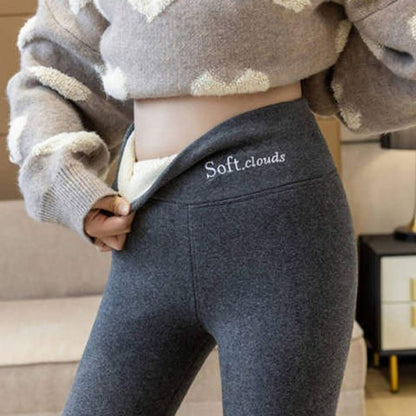 Solid Fleece High Waist Skinny Leggings