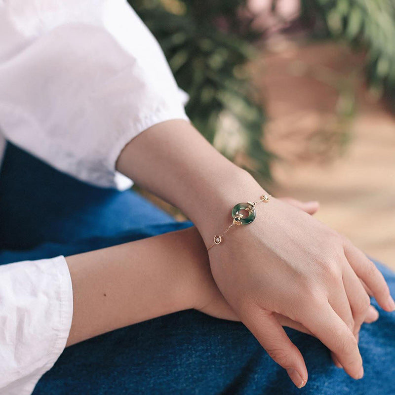 Cyan Jade Koi Fish Healing Harmony Bracelet