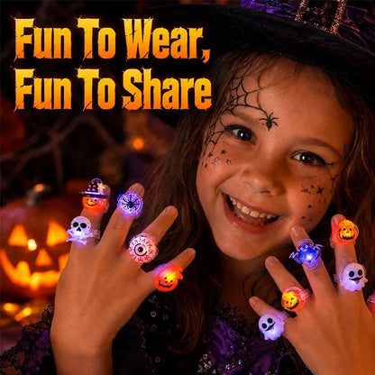 Halloween Light-Up Rings – 50 Packs