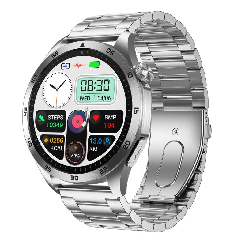 All Day ECG EKG Blood Pressure Blood Sugar Blood Oxygen Monitoring Bluetooth Call Smart Watch | Carelders ET485