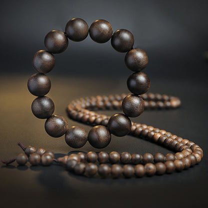 108 Mala Beads Agarwood Peace & Strength Bracelet