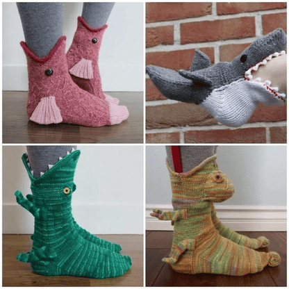 3D knitted Crocodile Socks | Shark Socks | Elephant Socks |
