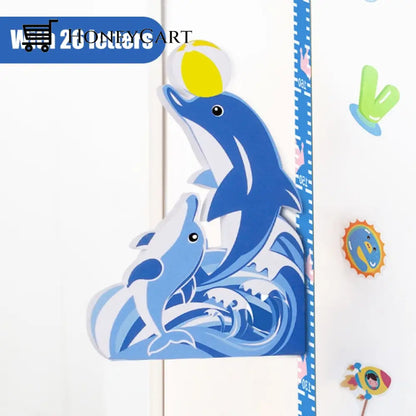 3D Cartoon Kids Height Sticker Dolphins