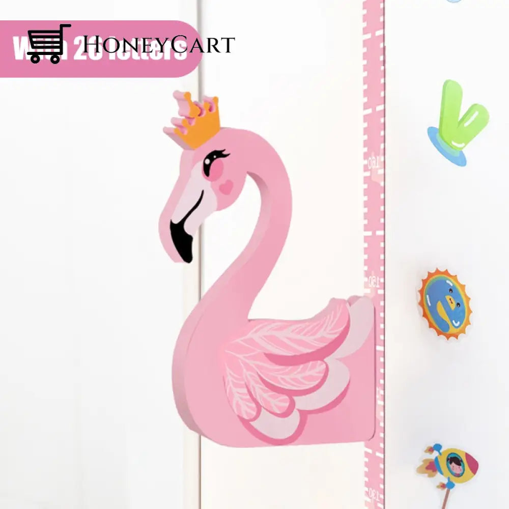 3D Cartoon Kids Height Sticker Flamingos