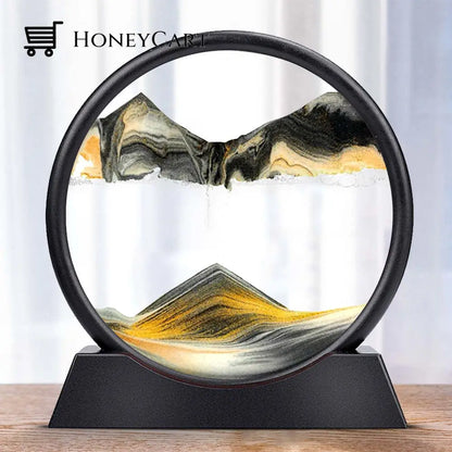 3D Hourglass Deep Sea Sandscape Black Gold / 7 Inch