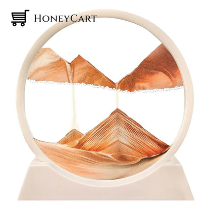 3D Hourglass Deep Sea Sandscape Desert Color / 7 Inch White