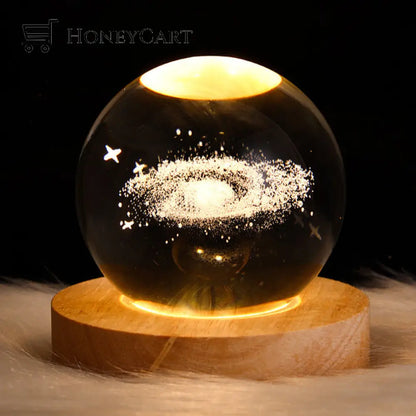 3D Planet Crystal Ball Galaxy
